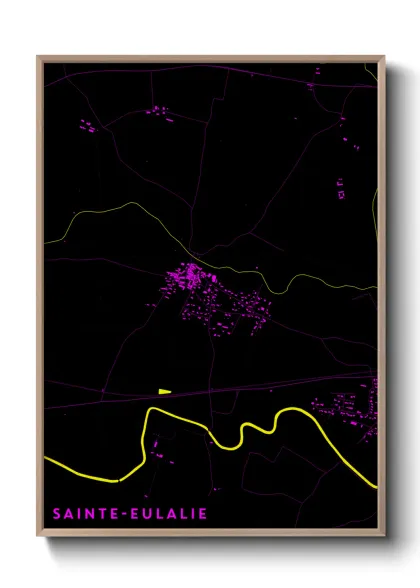 Une affiche de carte sur Sainte-Eulalie