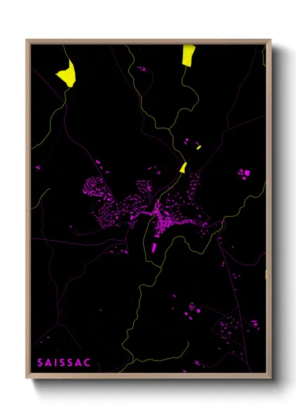 Une affiche de carte sur Saissac