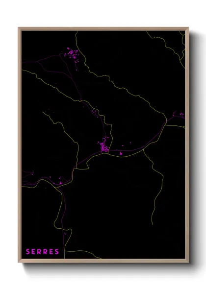 Une affiche de carte sur Serres