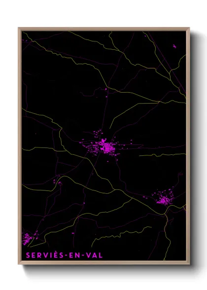 Une affiche de carte sur Serviès-en-Val