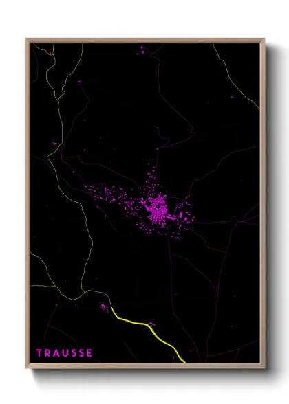Une affiche de carte sur Trausse