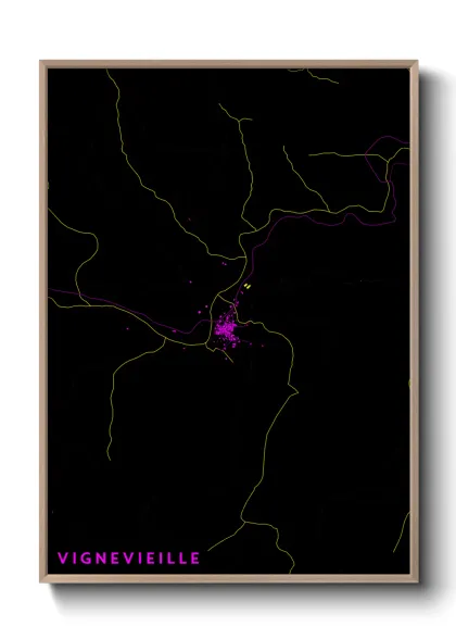 Une affiche de carte sur Vignevieille