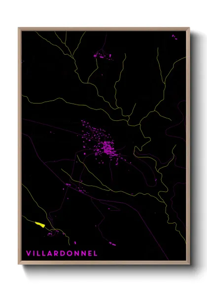 Une affiche de carte sur Villardonnel