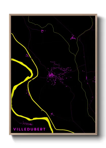 Une affiche de carte sur Villedubert