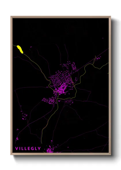 Une affiche de carte sur Villegly