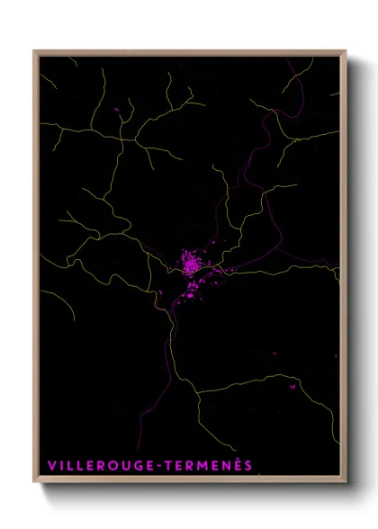 Une affiche de carte sur Villerouge-Termenès