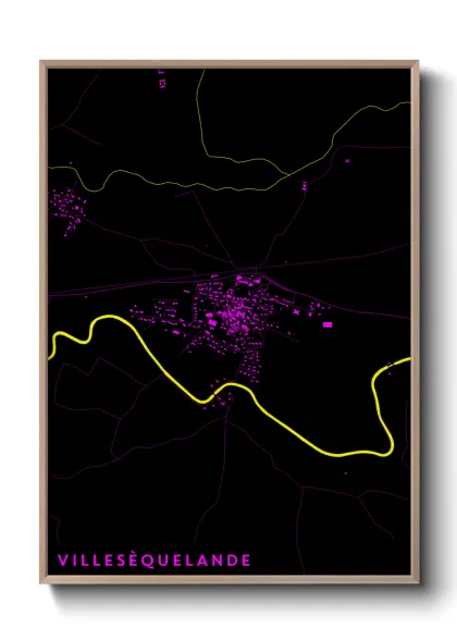 Une affiche de carte sur Villesèquelande