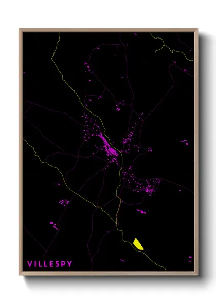Une affiche de carte sur Villespy