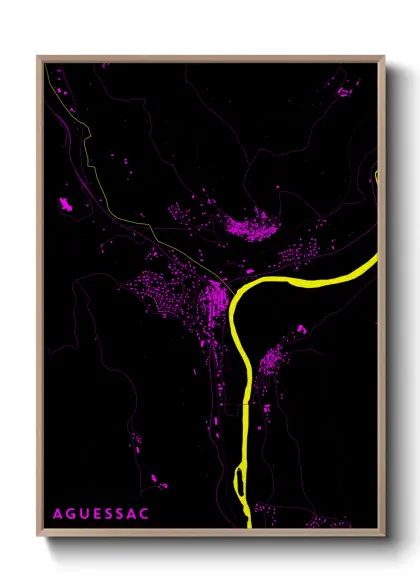 Une affiche de carte sur Aguessac