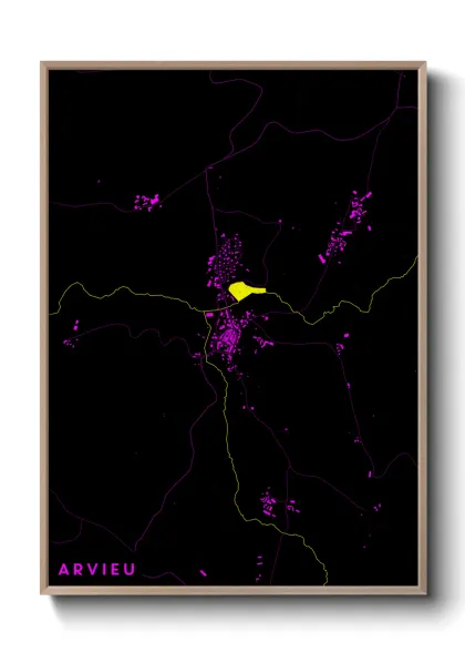 Une affiche de carte sur Arvieu