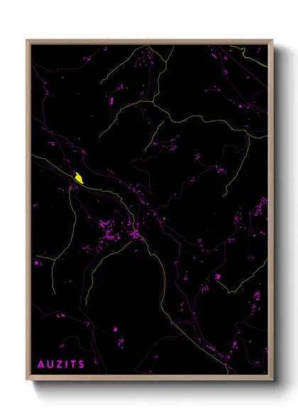 Une affiche de carte sur Auzits