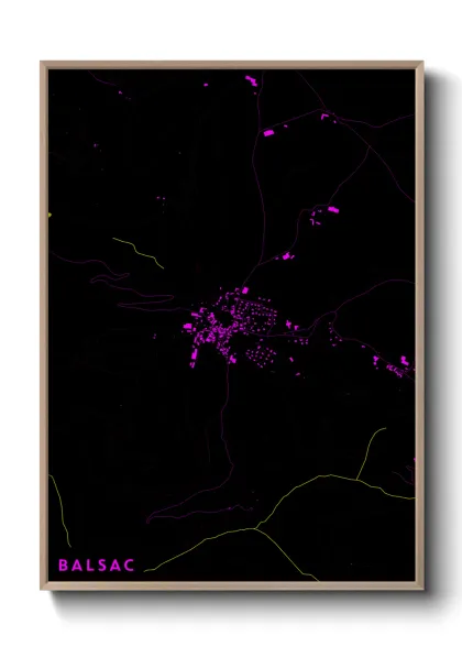 Une affiche de carte sur Balsac