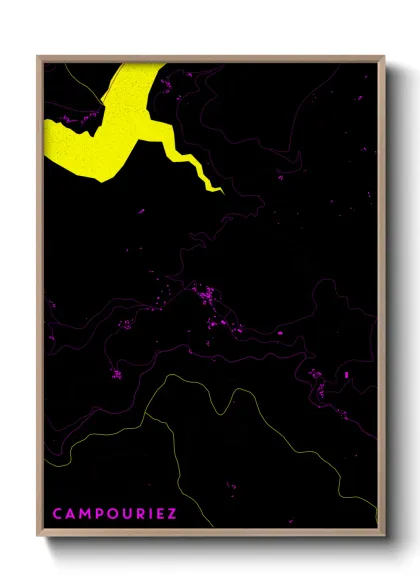 Une affiche de carte sur Campouriez