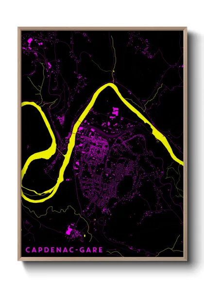 Une affiche de carte sur Capdenac-Gare