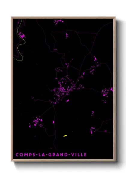Une affiche de carte sur Comps-la-Grand-Ville