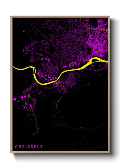 Une affiche de carte sur Creissels