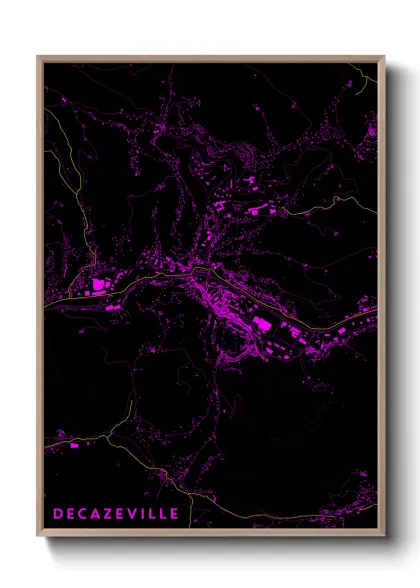Une affiche de carte sur Decazeville