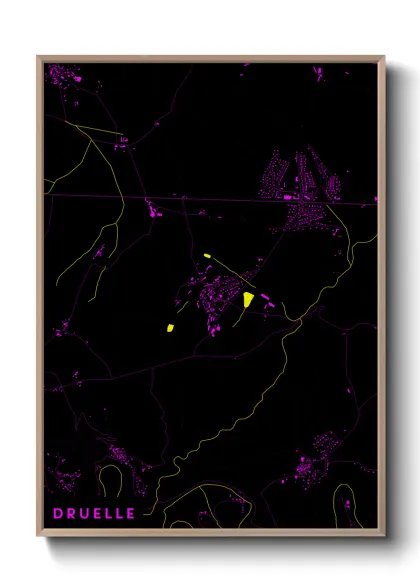 Une affiche de carte sur Druelle