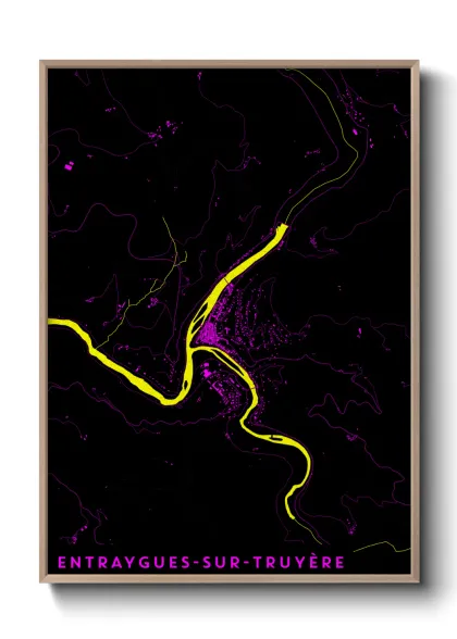 Une affiche de carte sur Entraygues-sur-Truyère