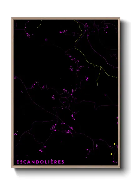 Une affiche de carte sur Escandolières