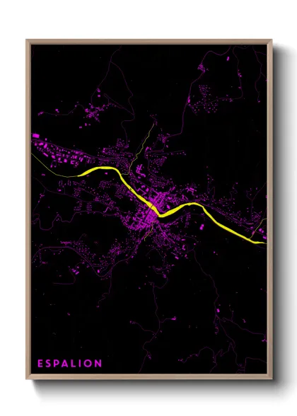 Une affiche de carte sur Espalion
