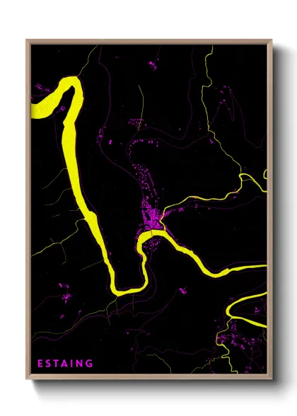 Une affiche de carte sur Estaing