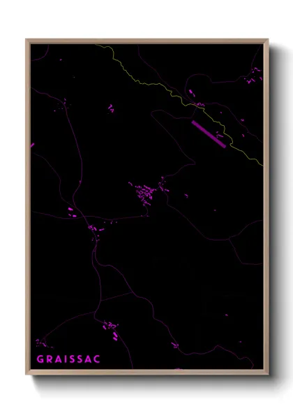 Une affiche de carte sur Graissac