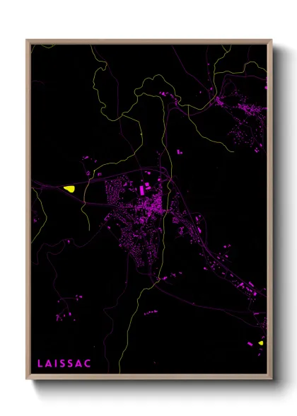 Une affiche de carte sur Laissac