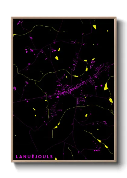 Une affiche de carte sur Lanuéjouls