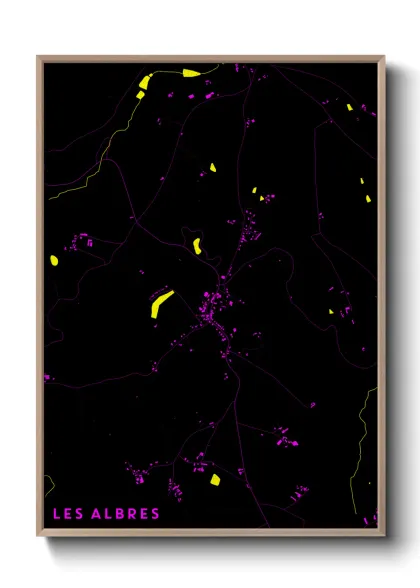 Une affiche de carte sur Les Albres