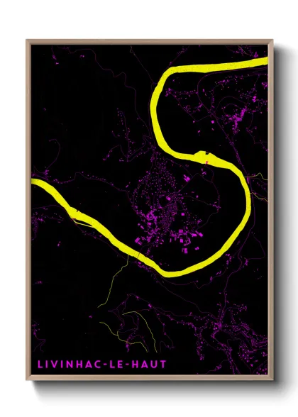 Une affiche de carte sur Livinhac-le-Haut