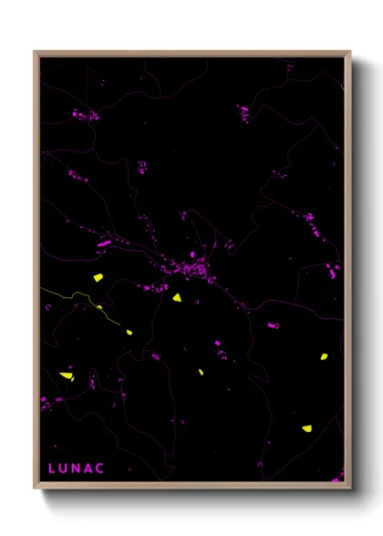 Une affiche de carte sur Lunac