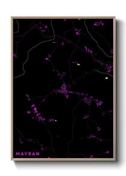 Une affiche de carte sur Mayran