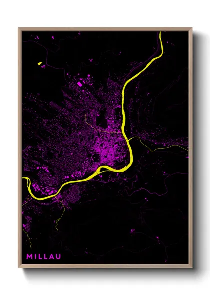 Une affiche de carte sur Millau