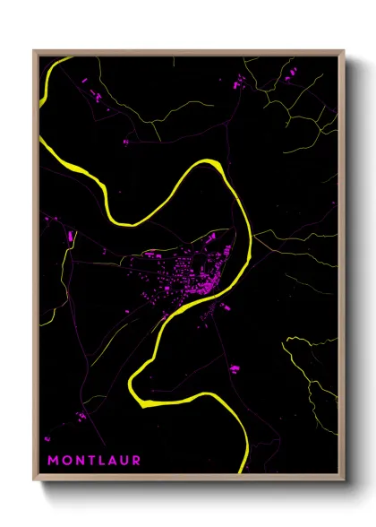Une affiche de carte sur Montlaur