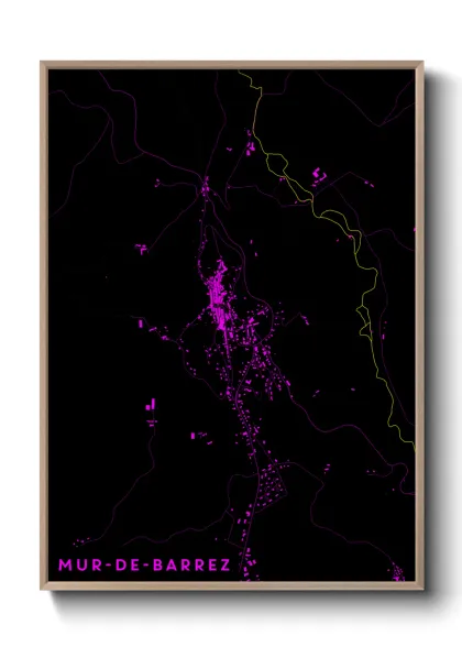 Une affiche de carte sur Mur-de-Barrez