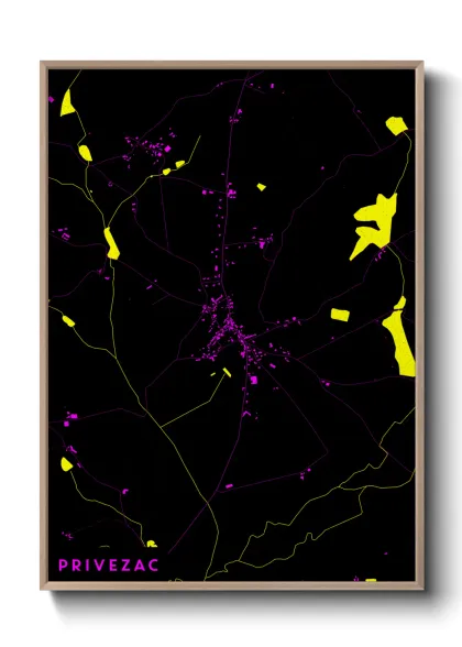 Une affiche de carte sur Privezac