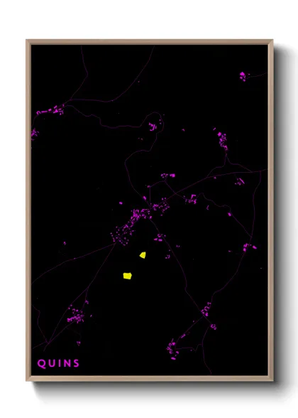 Une affiche de carte sur Quins