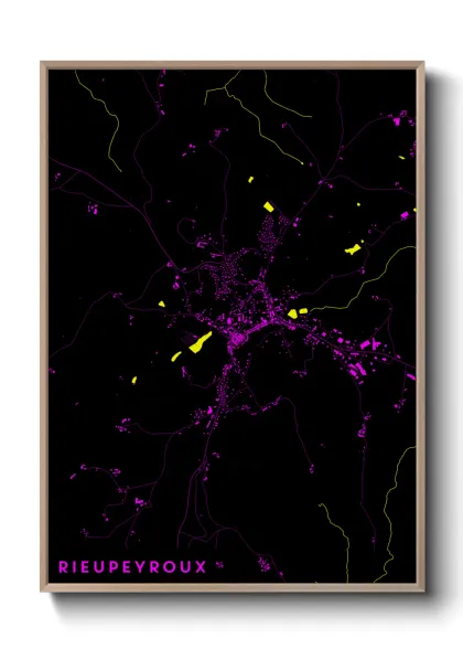 Une affiche de carte sur Rieupeyroux