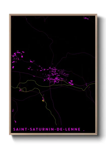 Une affiche de carte sur Saint-Saturnin-de-Lenne