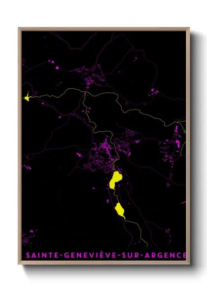 Une affiche de carte sur Sainte-Geneviève-sur-Argence