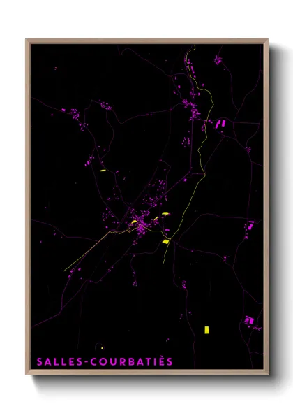Une affiche de carte sur Salles-Courbatiès