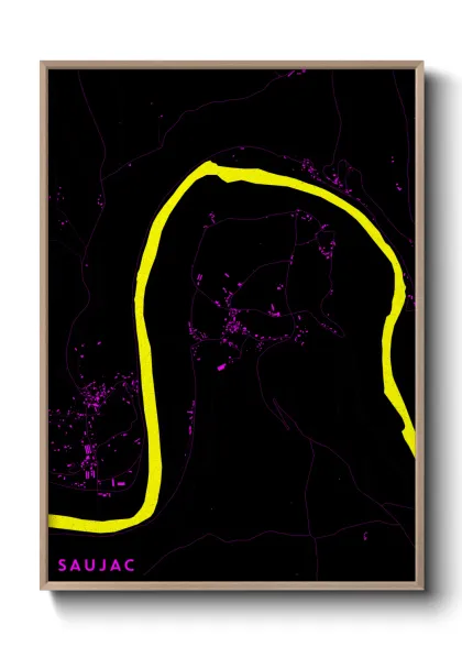 Une affiche de carte sur Saujac