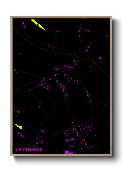 Une affiche de carte sur Savignac