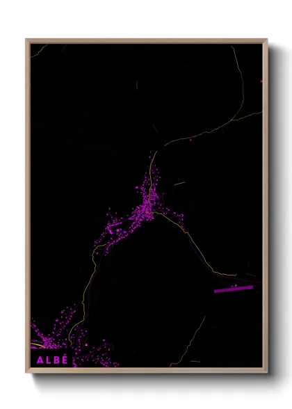 Une affiche de carte sur Albé