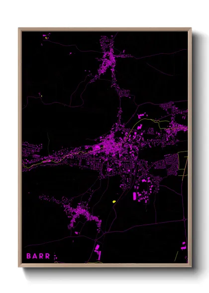 Une affiche de carte sur Barr