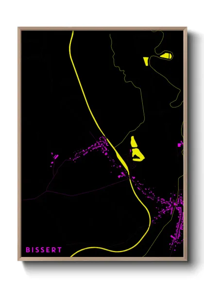 Une affiche de carte sur Bissert