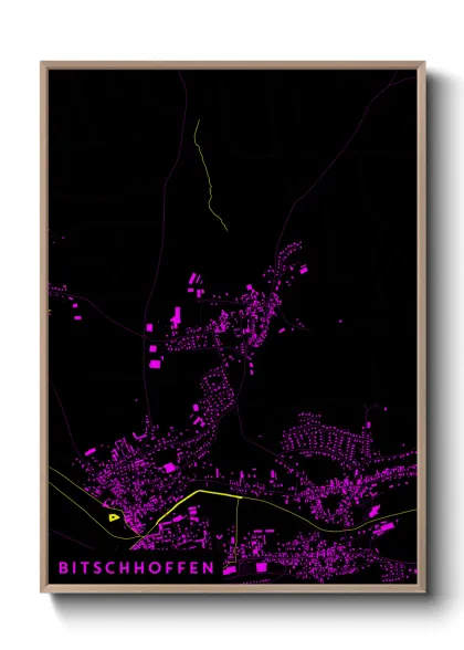 Une affiche de carte sur Bitschhoffen