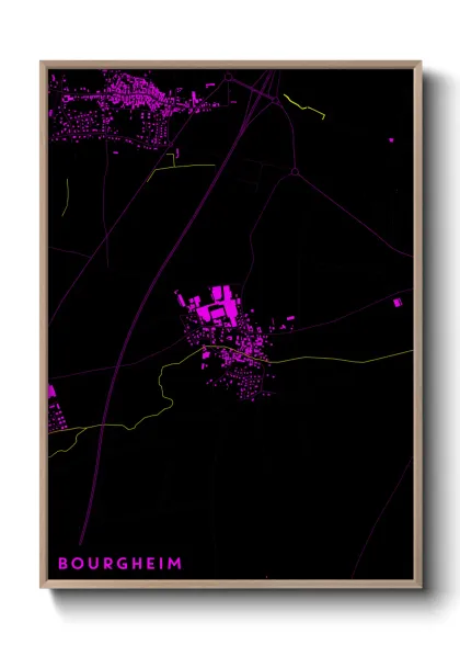 Une affiche de carte sur Bourgheim