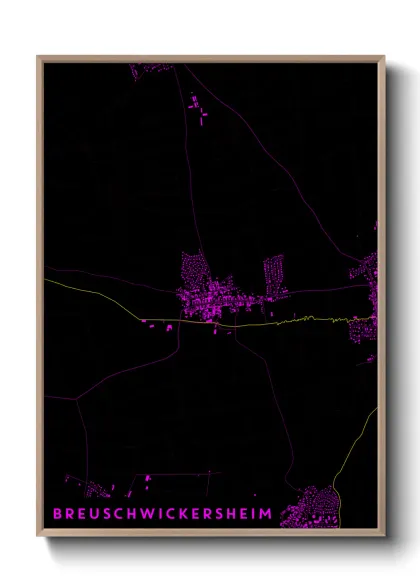 Une affiche de carte sur Breuschwickersheim